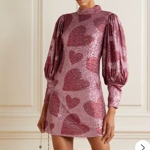 Farm Rio Hearts Sequin Mini Dress, Size M